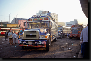 Na autobusáku v Guatemala City