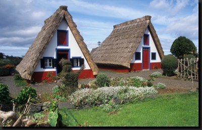 Typické domky ve vesnici Santana