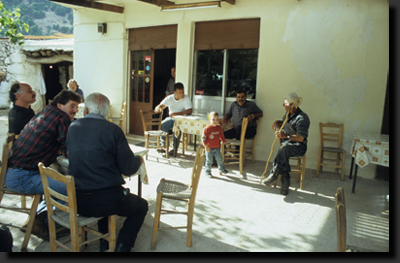 Taverna ve vesnici Horní Omalos